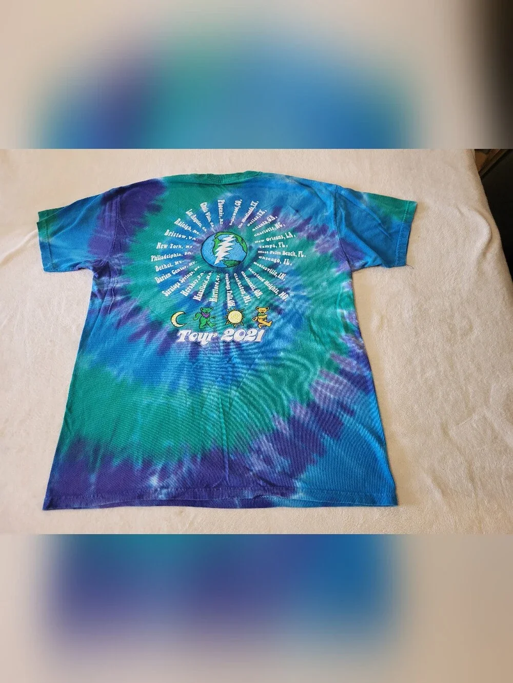 Liquid Blue Dead and Company 2021 Tour Show Large Tshirt Blue Green - Picture 4 of 5